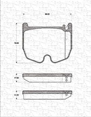 MAGNETI MARELLI 363702161411 -  Комплект тормозных колодок, дисковый тормоз